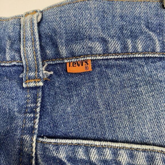 1970s Rare LEVIS Vintage Orange Tab Flap Pocket Bell bottom Circa 1970s 34 X 36 - Picture 9 of 14